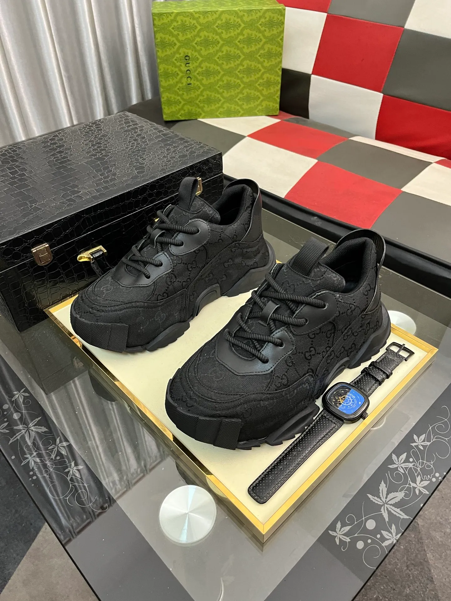 Men's shoes 💰600⌚️⌚️ (GUCCI-Gucci) luxury brand sports and casual shoes, imported original material, sheepskin lining, high-end and comfortable, original outsole is light and wear-resistant! Purely handmade, details determine quality! 38-444️⃣colors available